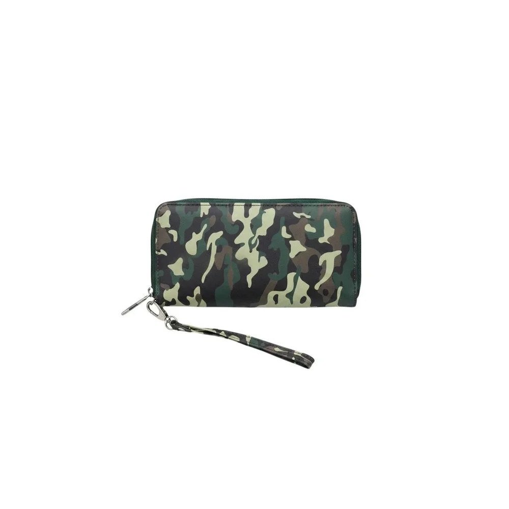 Claire's Wristlet Wallet Girls OS Green Camo NEW Sequin Evil Eye Phone Case